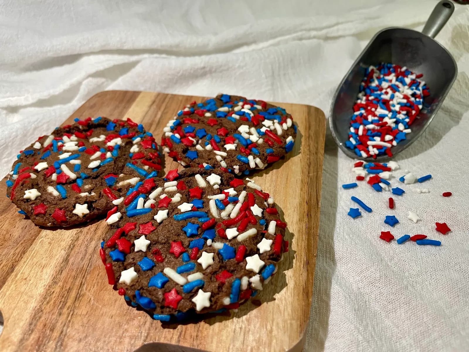 Chocolate Stars and Stripes Cookies